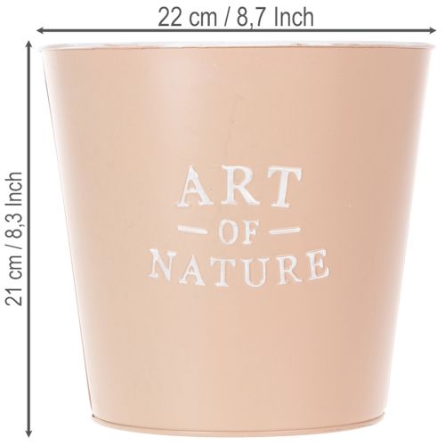 Artículo Maceta de zinc, jardinera de metal, rosa antigua, Ø22cm H21cm