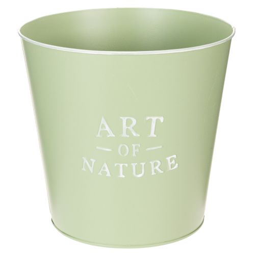 Artículo Maceta de zinc, jardinera de metal, verde menta, Ø22cm, H21cm