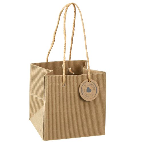 Floristik24 Maceta de papel acanalado con lámina 12x12cm 8 piezas