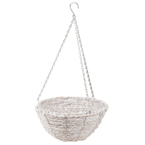 Artículo Maceta colgante paja natural blanco Ø28cm H15cm 2uds