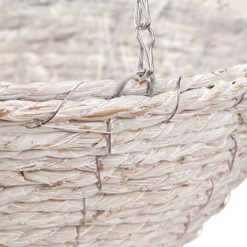 Artículo Maceta colgante paja natural blanco Ø28cm H15cm 2uds