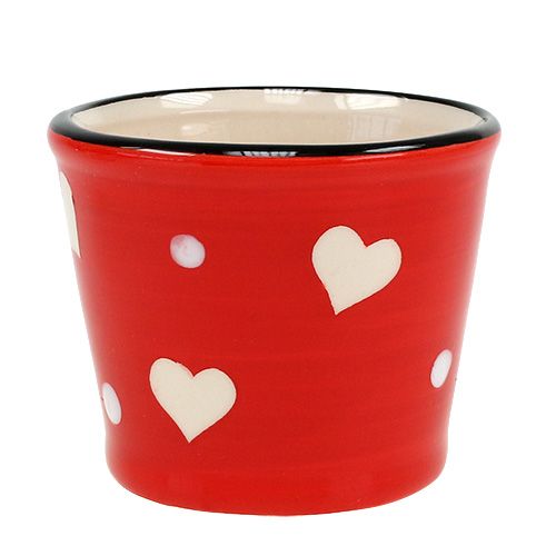 Floristik24 Macetero con corazones rojo Ø7.5cm H6cm 12pcs