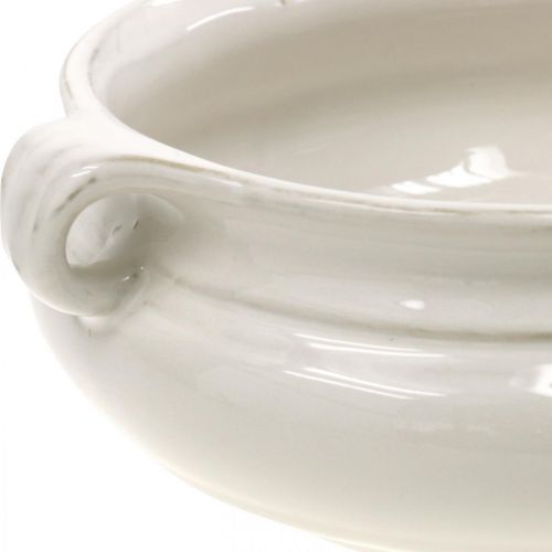 Floristik24 Macetero con Asa Jardinera Maceta de Cerámica Blanco Ø22cm