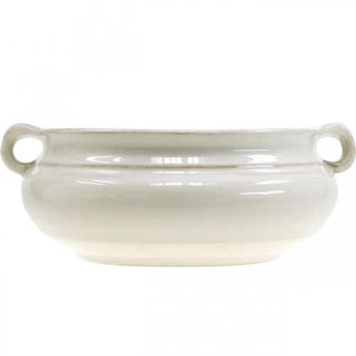 Floristik24 Macetero con Asa Jardinera Maceta de Cerámica Blanco Ø22cm