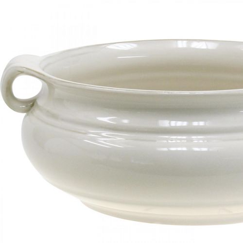 Floristik24 Macetero con asa macetero de cerámica blanco Ø26,5cm