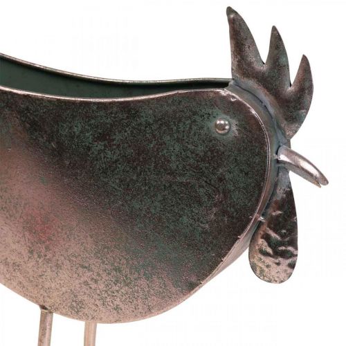 Artículo Maceta Pollo Metal Pájaro Metálico Rosado 51×16×37cm