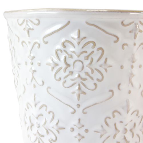 Floristik24 Macetero macetero de cerámica blanco crema beige Ø13,5cm 2 uds