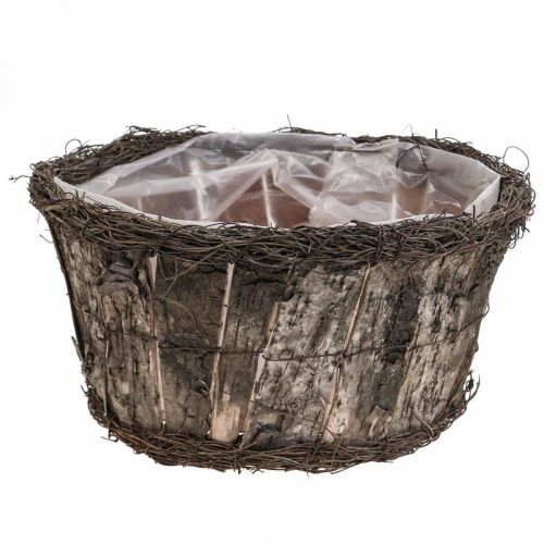 Maceta Maceta Redonda Corteza De Abedul Enredaderas Ø33cm H16cm