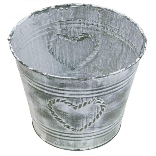 Artículo Maceta Shabby Chic macetero corazón de metal Ø17,5cm H15,5cm