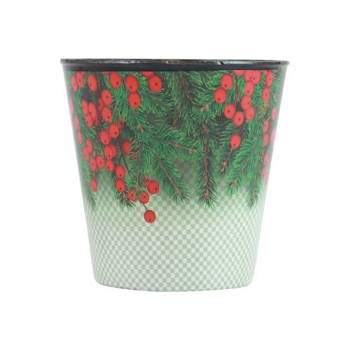 Artículo Macetero cubo macetero navideño Ilex Ø11cm H10,5cm