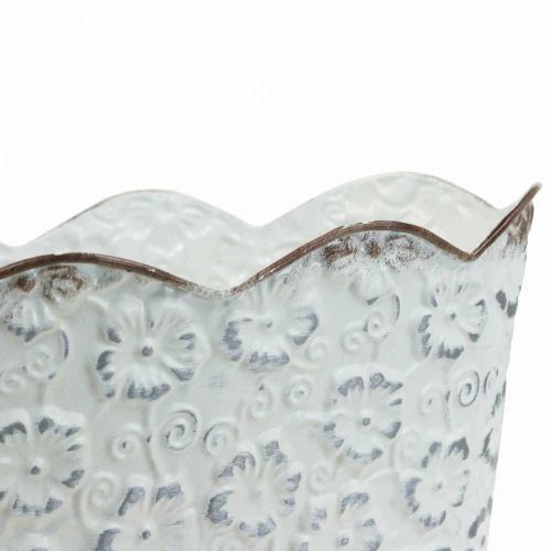 Floristik24 Macetero macetero metal blanco macetero 26×14×12,5cm