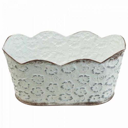 Floristik24 Macetero macetero metal blanco macetero 26×14×12,5cm
