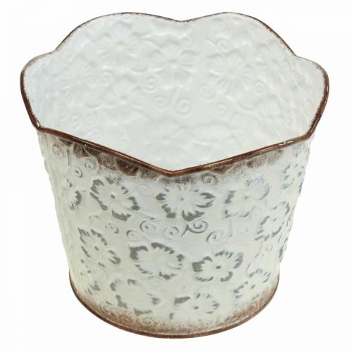 Floristik24 Macetero macetero metal blanco macetero Ø16cm H12.5cm