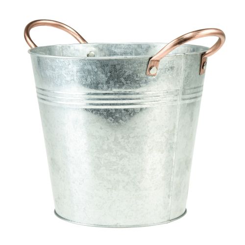 Maceta con asas mini cubo de metal Ø9,5m H8cm