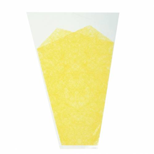 Artículo Bolsa de flores yute patrón amarillo L36cm L25cm - 12cm 50pcs