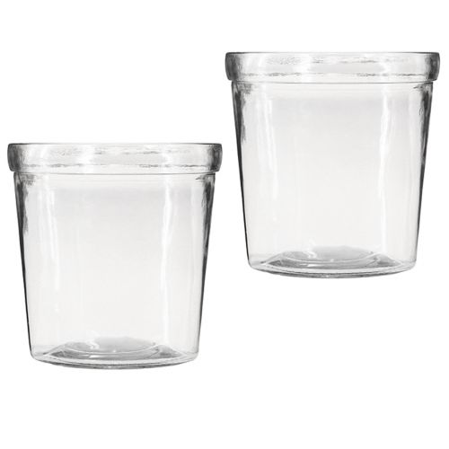 Floristik24 Macetero de flores de cristal transparente cónico Ø12cm H12,5cm 2ud