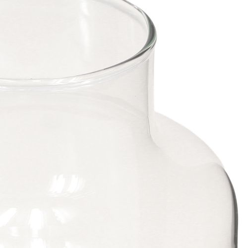 Artículo Jarrón de flores de cristal decorativo con cuello transparente Ø14,5cm H25cm
