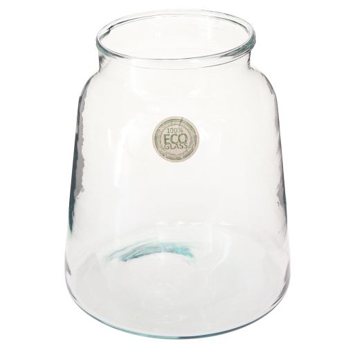 Floristik24 Jarrón de flores de cristal transparente para decoración de mesa, diámetro 18 cm, altura 22 cm.