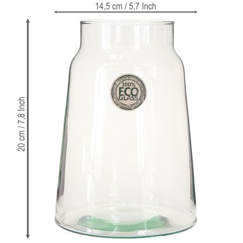 Artículo Jarrón de flores de cristal transparente para decoración en cristal H20cm