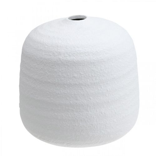Florero, florero de cerámica, florero decorativo blanco Ø19cm H18cm