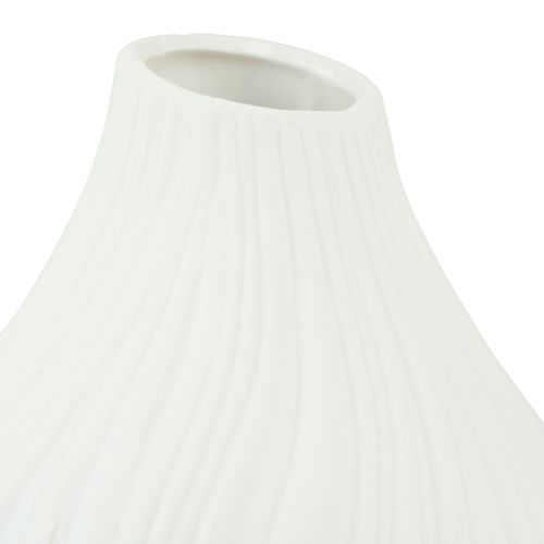Artículo Florero de cerámica forma de cebolla blanco Ø13cm H13,5cm 2ud