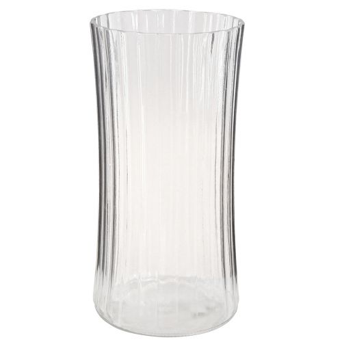 Floristik24 Floreros de vidrio florero retro claro Ø12cm H24cm 2ud