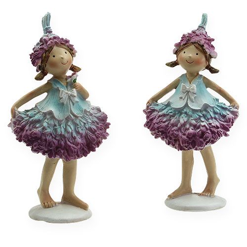 Floristik24 Flor Niño Lila, Azul 17cm 2pcs