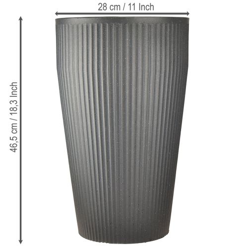 Artículo Macetero de suelo de plástico antracita Ø28cm H46,5cm