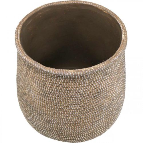 Floristik24 Macetero boho de cerámica aspecto trenzado grande Ø21.5cm H24cm