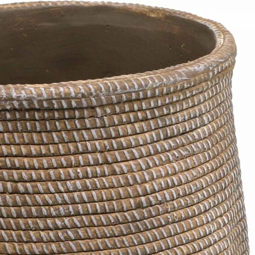 Floristik24 Macetero boho de cerámica aspecto trenzado grande Ø21.5cm H24cm