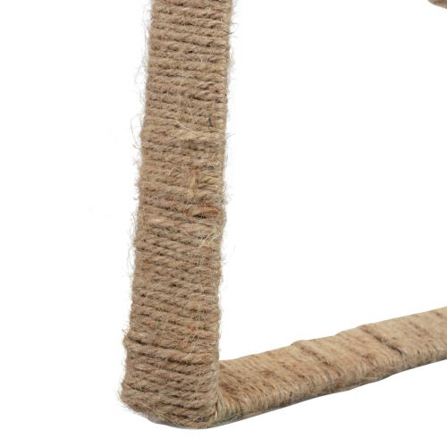 Artículo Estilo boho, aro metálico corazón aro decorativo cinta yute 30cm