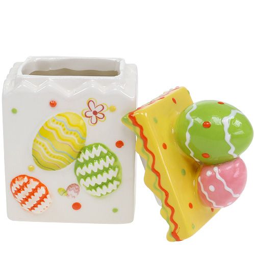 Floristik24 Bombonera amarilla Pascua 13,5cm