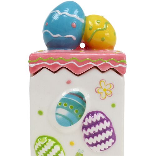 Floristik24 Lata de caramelo rosa Pascua 13,5cm