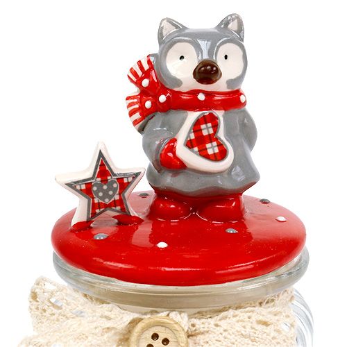 Floristik24 Tarro de dulces con tapa de zorro Ø7,5cm H16cm