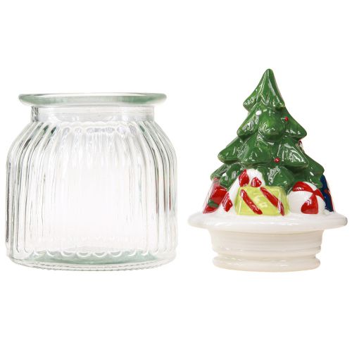 Artículo Tarro de caramelos con tapa bombonera navideña H20cm 2uds