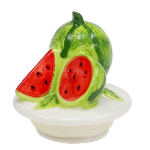 Floristik24 Bombonera de cristal con tapa de fruta melón Al. 15,5 cm