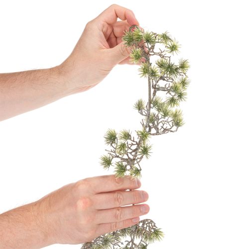 Guirnalda artificial de bonsáis, finamente cubierta de nieve, 180 cm. | Floristik24.es