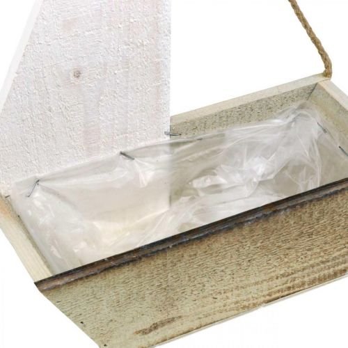 Floristik24 Barco decorativo, decoración marítima de madera, velero para plantar blanco, natural H37cm L25.5cm