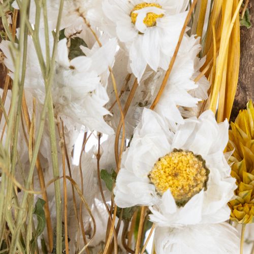 Artículo Ramo de flores secas con rosas, hecho de madera de sola. Elegante ramo para la decoración natural del hogar. 50 cm.