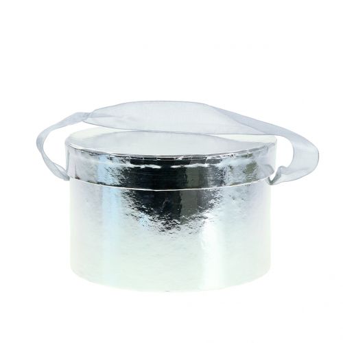 Floristik24 Caja de flores plata Ø14/16cm 2pcs