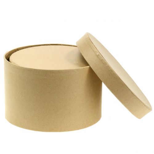 Floristik24 Caja redonda flor caja natural Ø14 / 16cm 2pcs