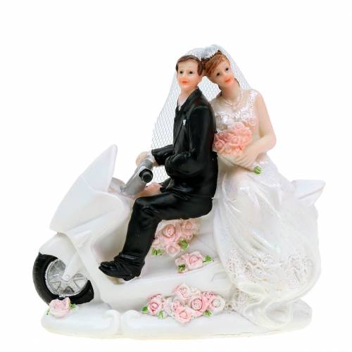 Floristik24 Figura novios en moto 12cm