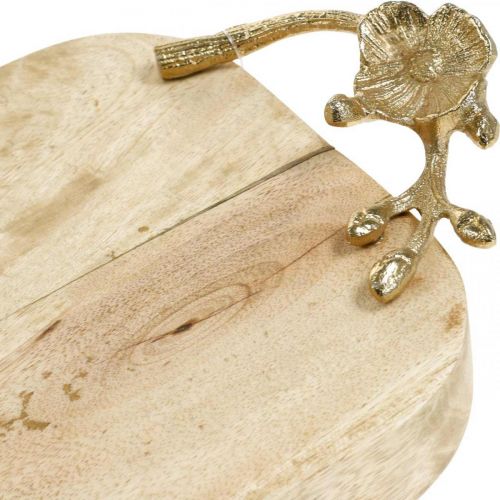 Floristik24 Bandeja de madera con decoración de flor de cerezo, madera de mango, decoración de mesa L50cm