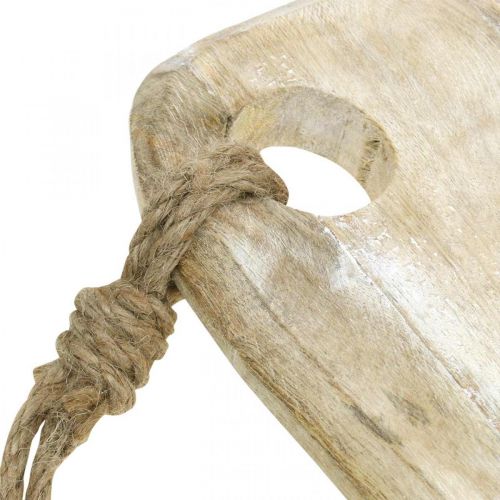 Artículo Bandeja de madera, bandeja con cordón, madera natural blanco lavado, shabby chic L60cm