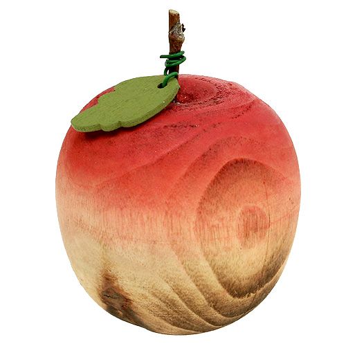 Floristik24 Surtido de peras y manzanas de madera 6.5cm-8.5cm 4pcs