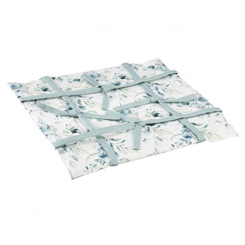 Artículo Cesta de pan tela eucalipto utensilio blanco verde 20x20x7cm