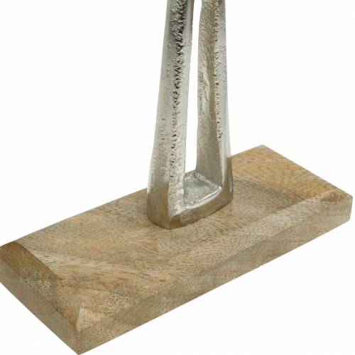 Floristik24 Árbol decorativo haya plata, silueta de árbol de metal, árbol decorativo en madera de mango