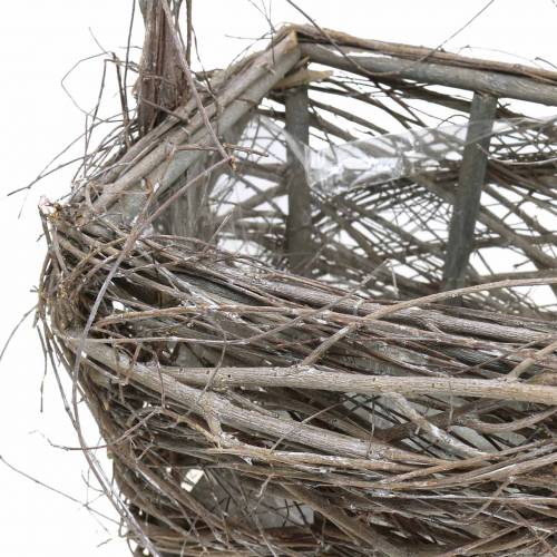 Floristik24 Cesta decorativa de mimbre con asa natural H36.5cm H45cm juego de 2