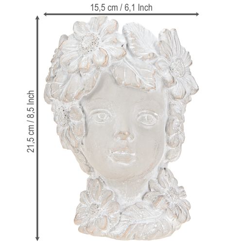 Artículo Busto de piedra fundida escultura mujer jardinera antigua H21,5cm