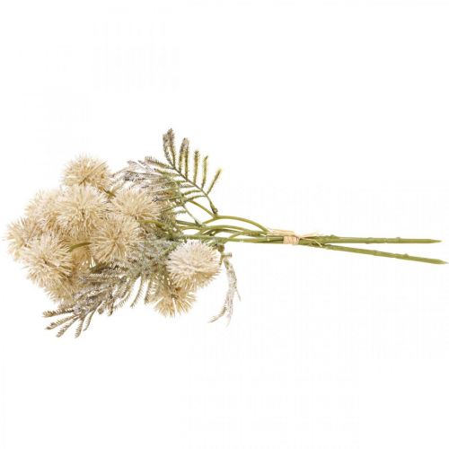 Floristik24 Cardo Artificial Crema Drylook Cardo Globo 33cm 3uds